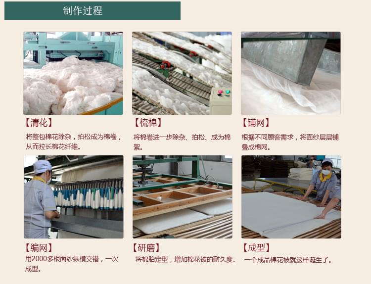 棉花被生产流程
